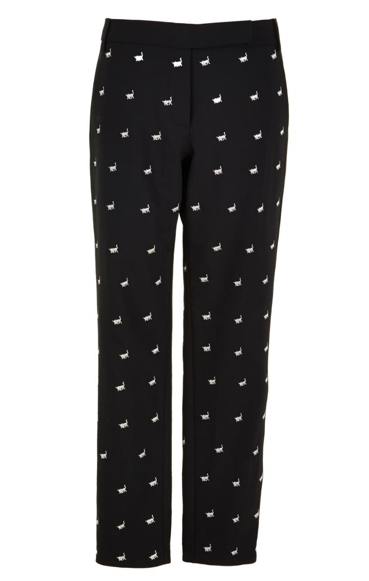 Embroidered Tropical Wool Trousers