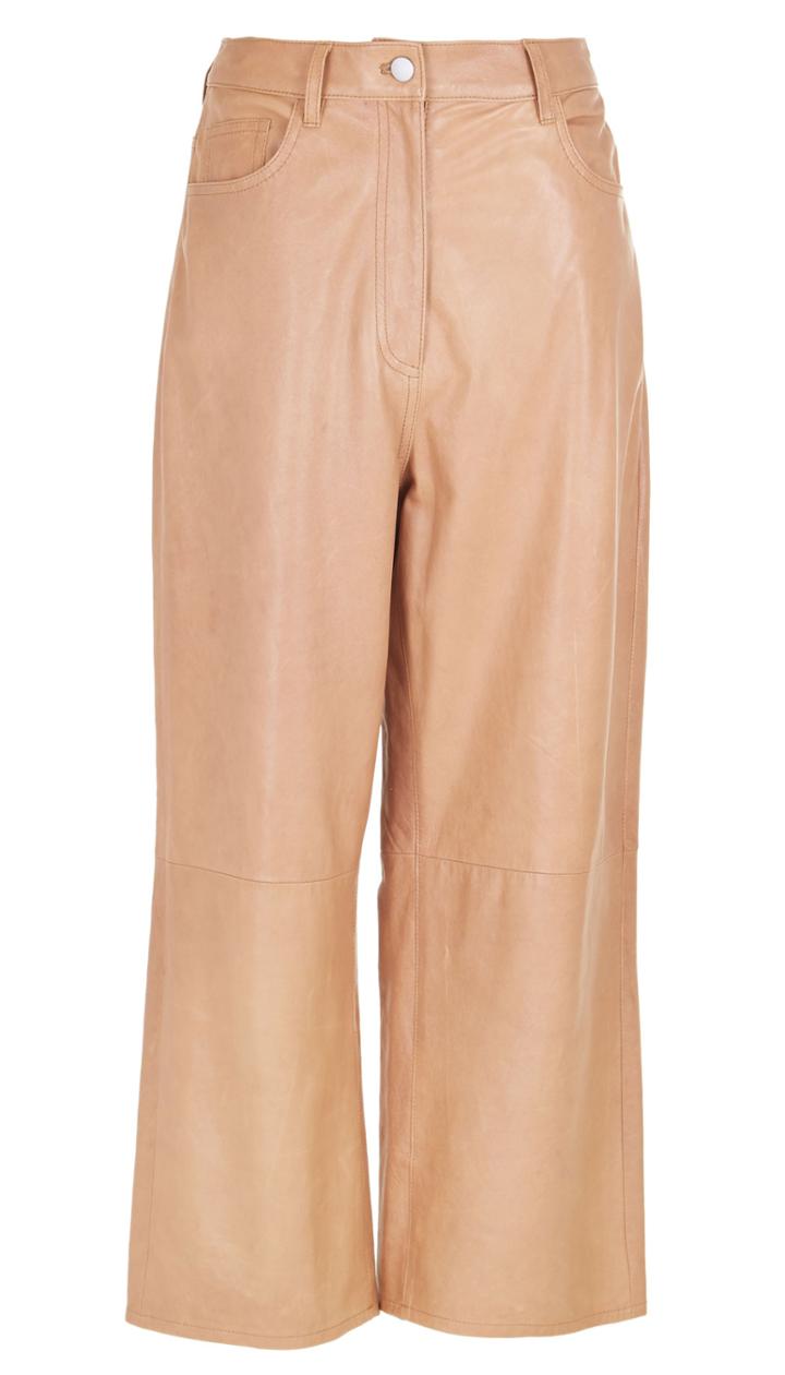 Anesia Leather Cropped Jeans
