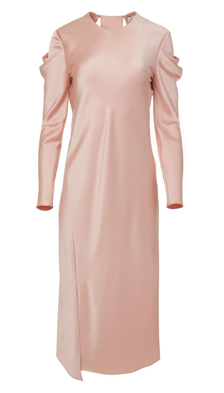 Celestia Satin Drape Sleeve Dress