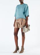 Linen Viscose Mini Skirt With Removable Tie