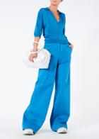 Garment Dyed Twill Wide Leg Jean