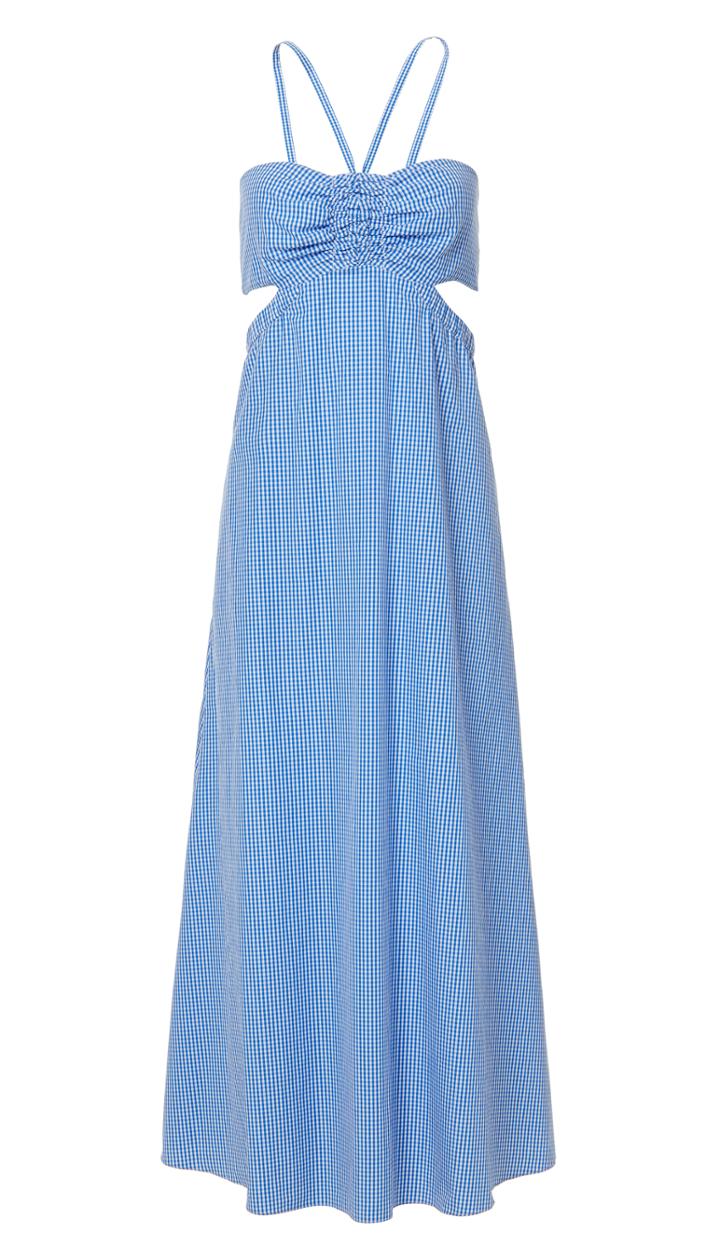 Gingham Ruched Halter Dress