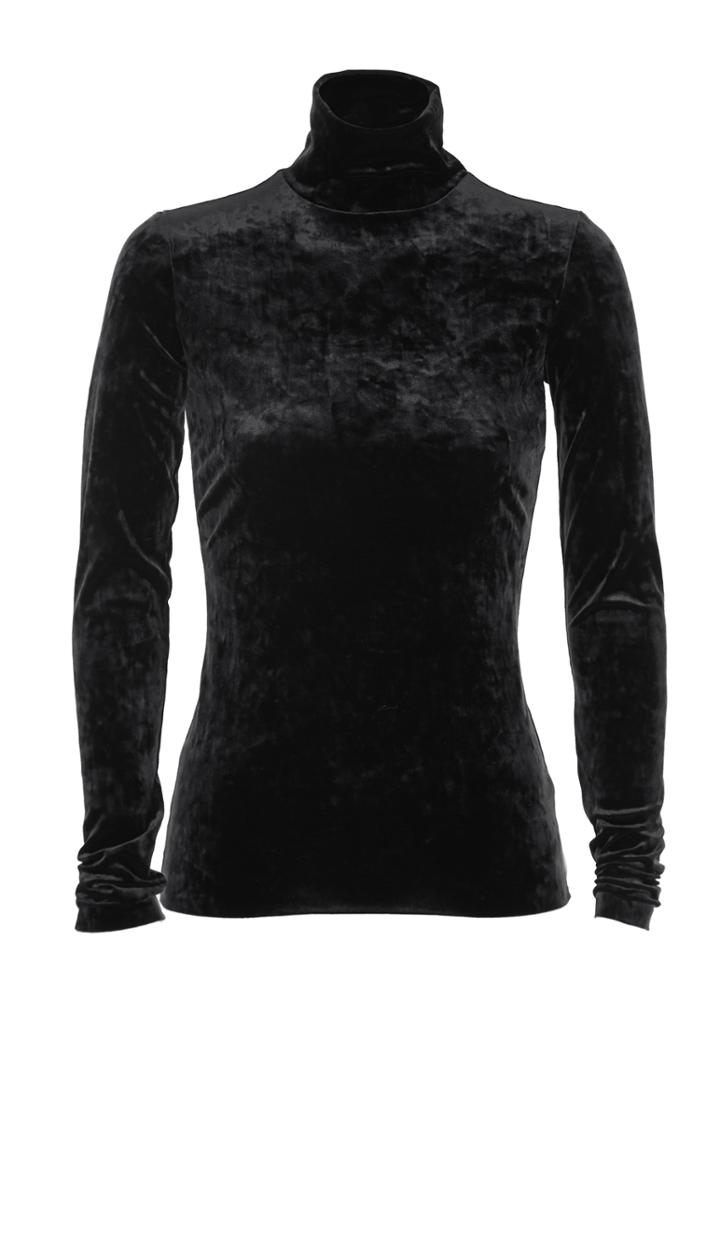 Stretch Velvet Turtleneck