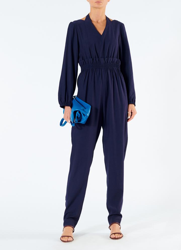Viscose Twill Halter Jumpsuit