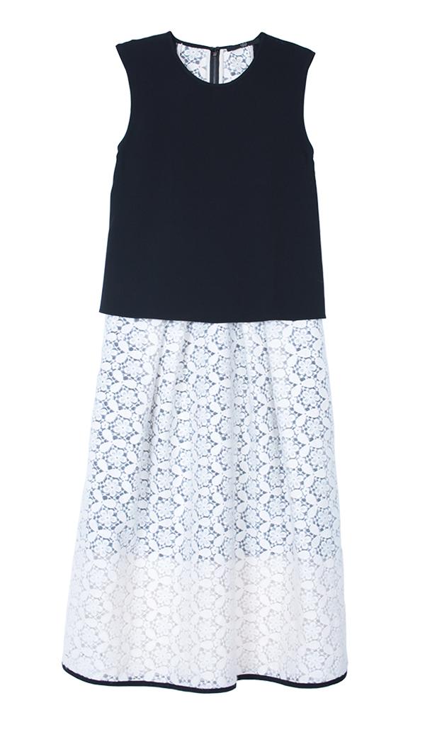 Embroidery Lace Layered Dress