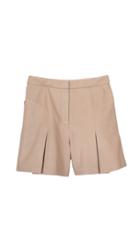 Pleated Leather Shorts