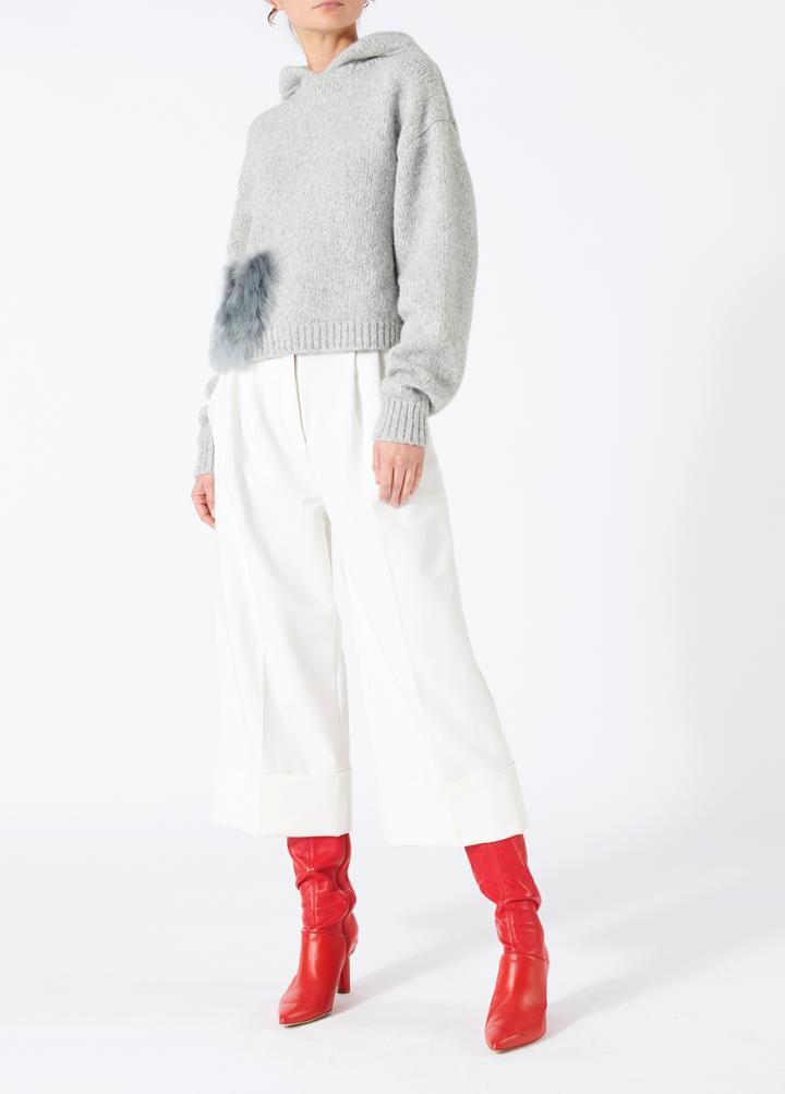 Alpaca Fur Pocket Hoodie