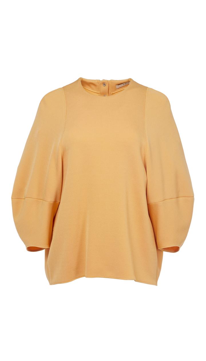 Viscose Crepe Knit Balloon Sleeve Top