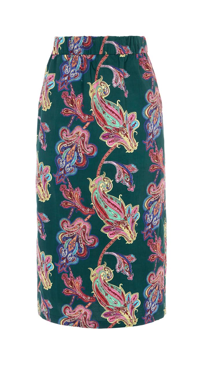 Paisley On Cotton Pull On Skirt