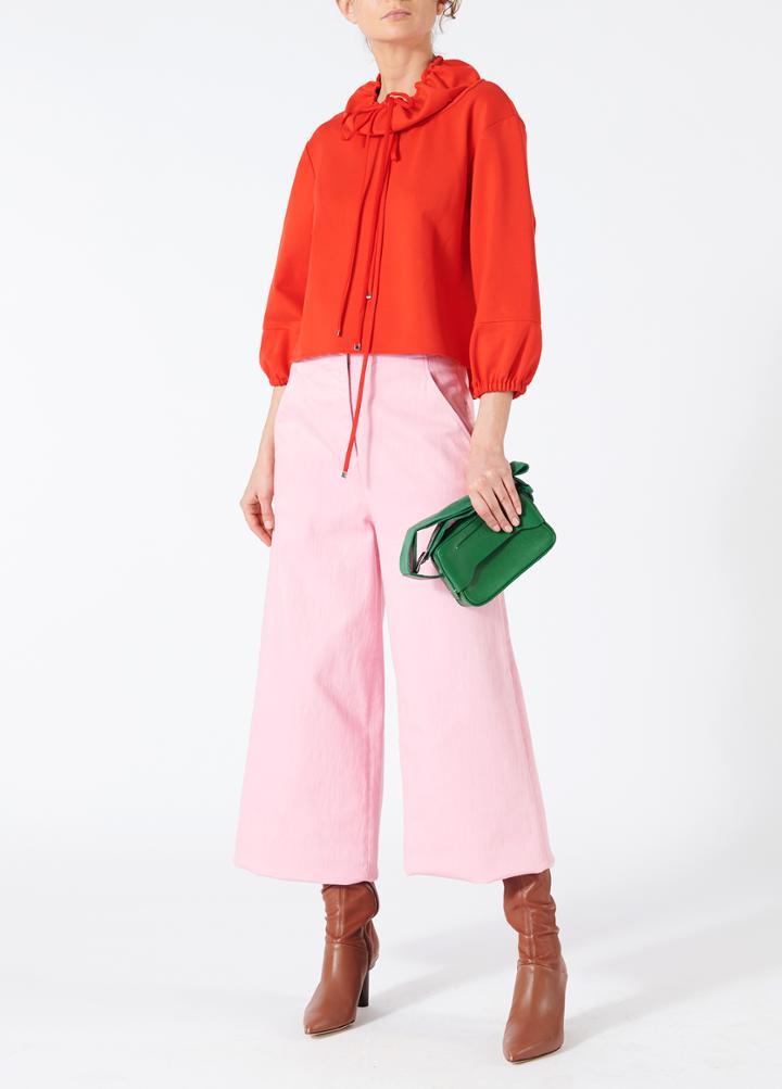 Bond Stretch Knit Cropped Anorak Pullover