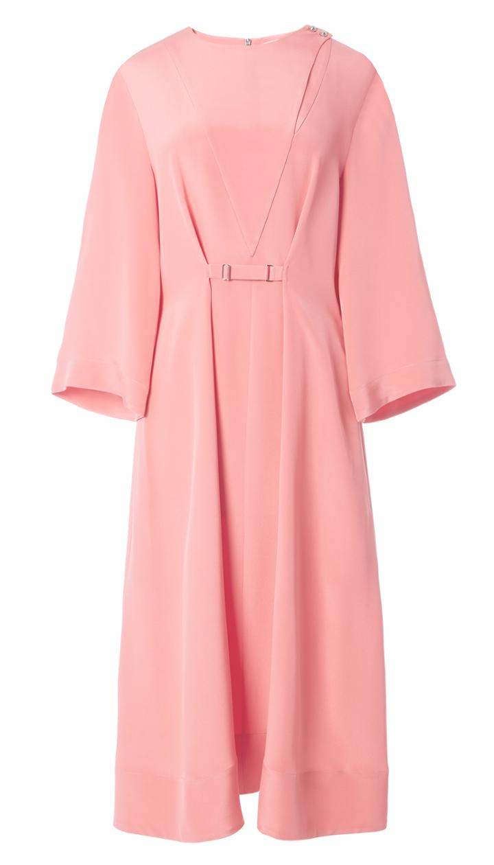 Silk Cropped Sleeve Dress