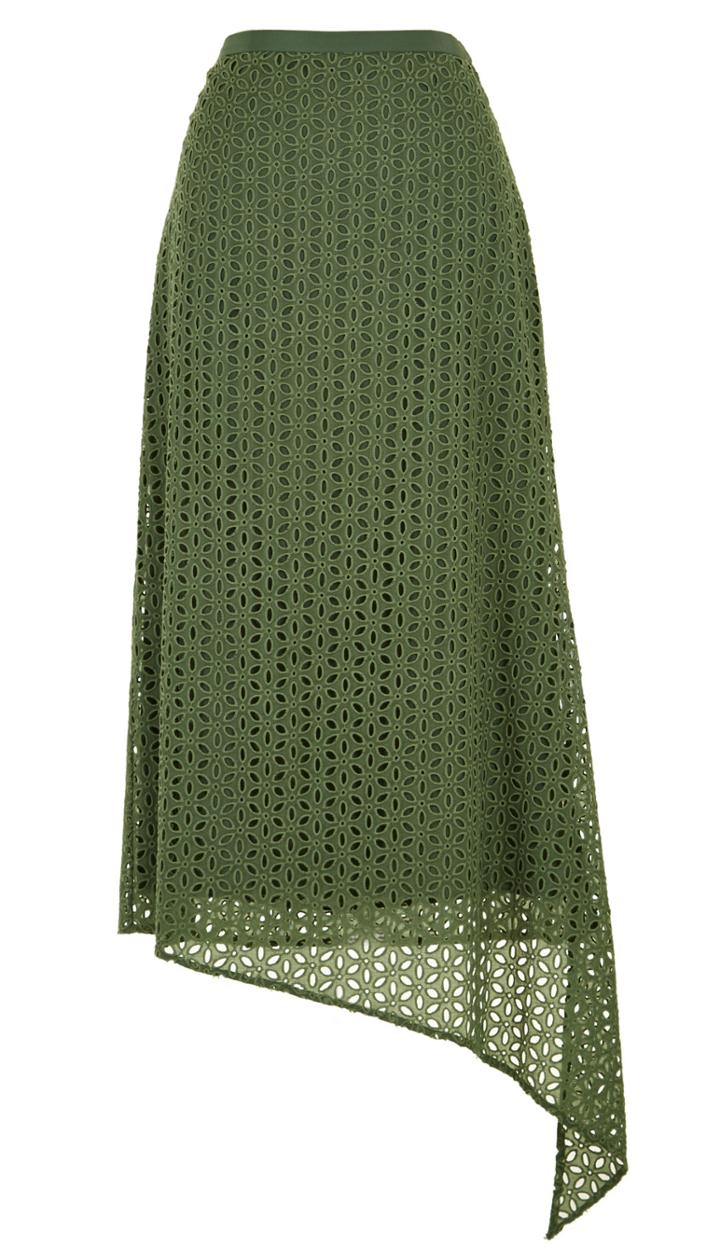 Antonina Eyelet Asymmetrical Skirt