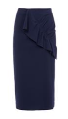 Bond Stretch Knit Asymmetric Ruffle Skirt