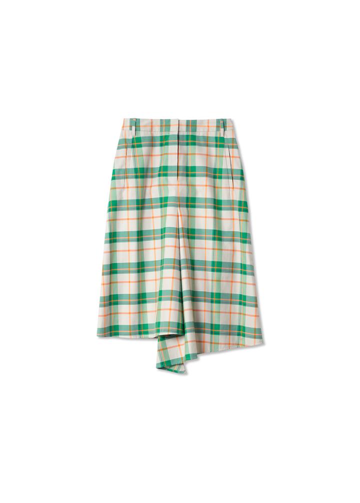 Hani Plaid Slouch Drape Pencil Skirt