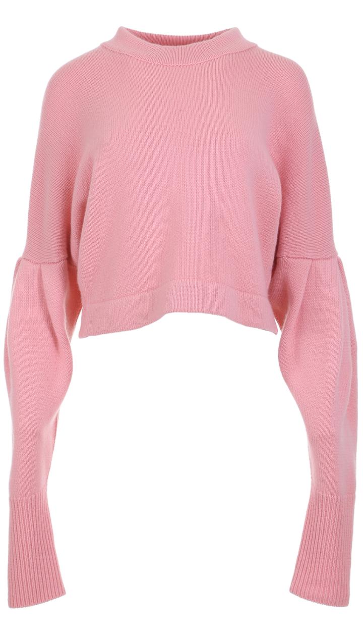 Cashmere Pleated Sleeve Sweater
