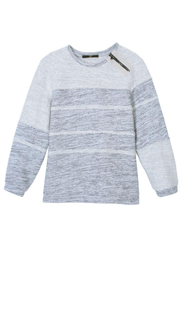 Melange Striped Sweatshirt