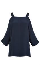 Silk Cut Out Shoulder Top