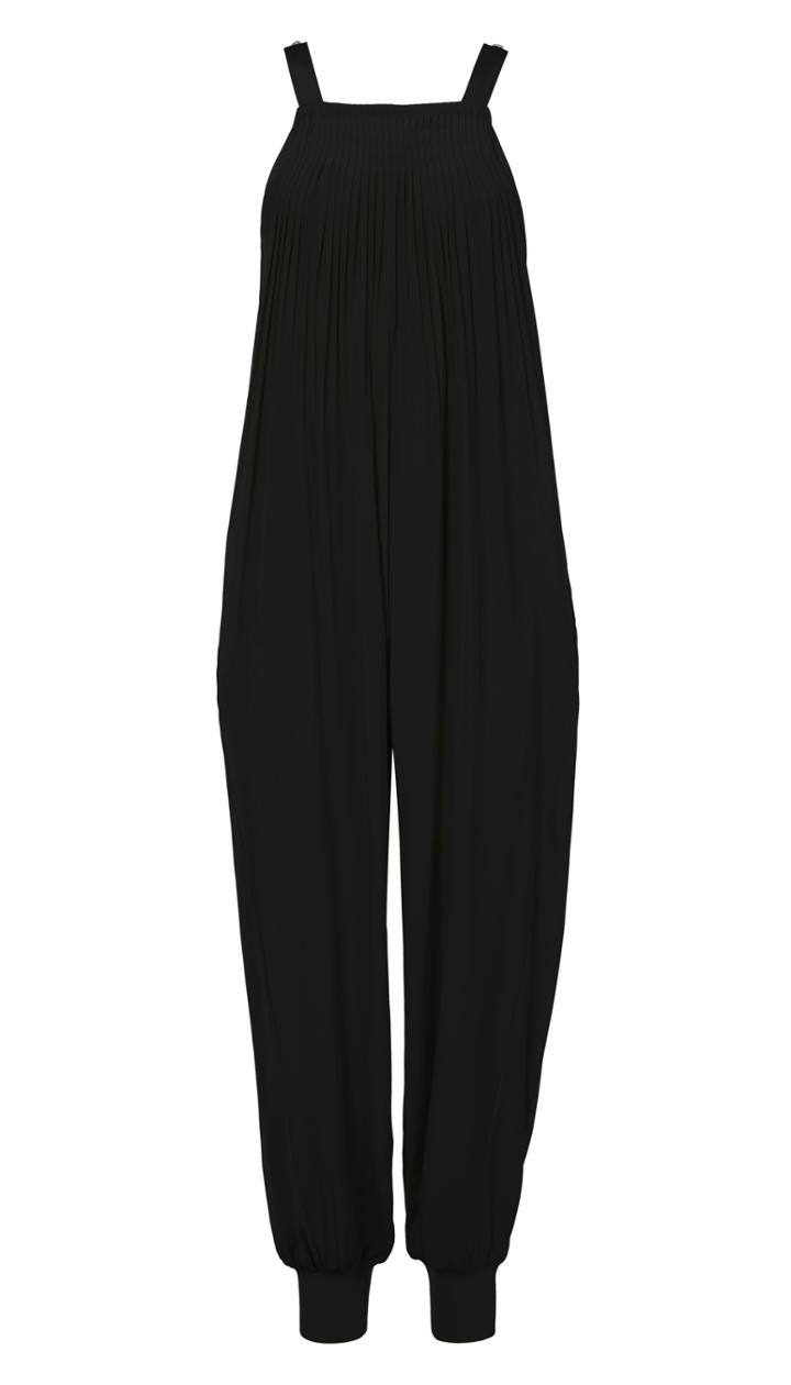 Arielle Silk Overall Pleated Jumpsuit