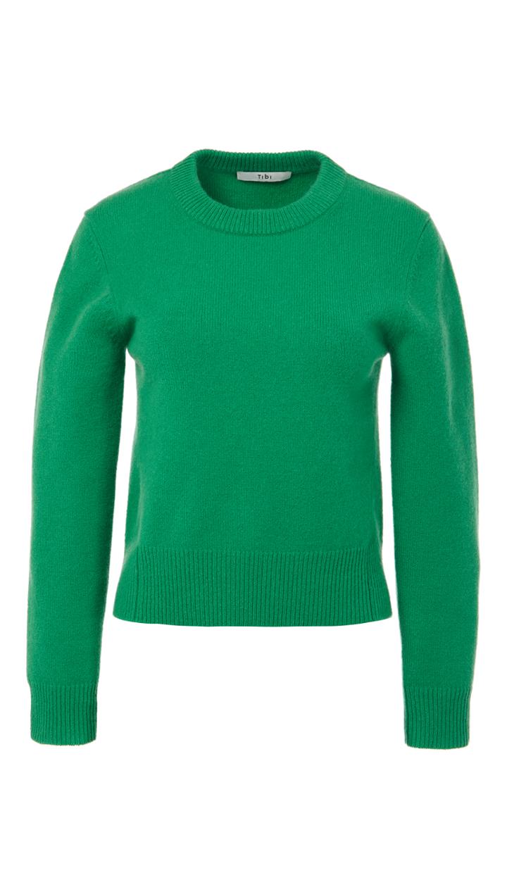 Stretch Cashmere Crewneck Pullover