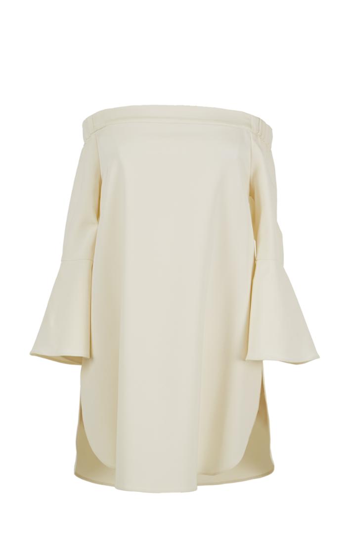 Stretch Faille Lantern Sleeve Tunic