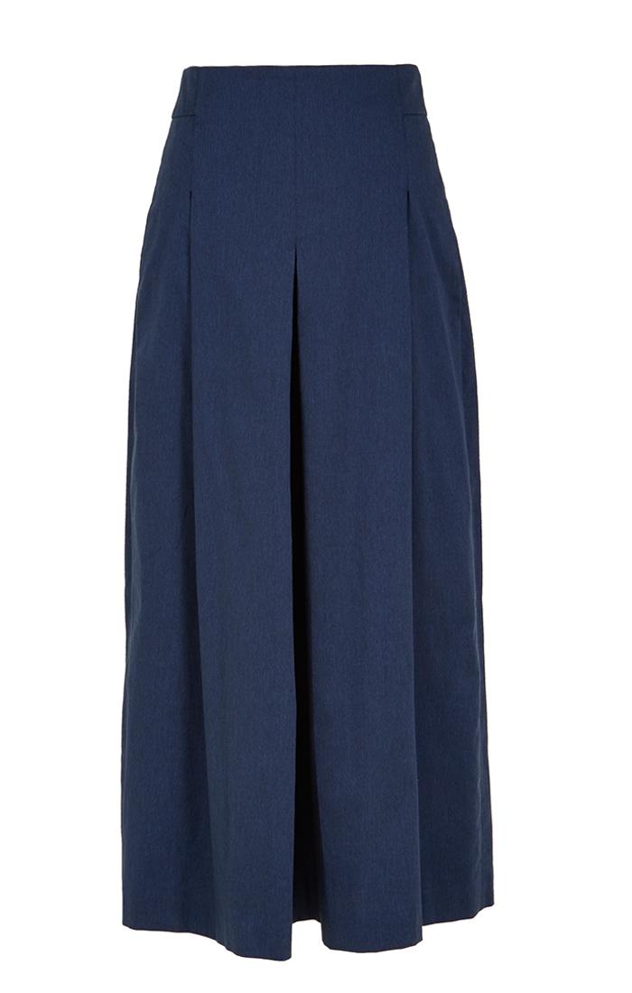 Featherweight Denim Pleated Culottes