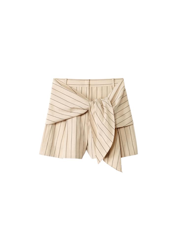 Tropical Wool Sculpted Short With Removable Tie