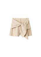 Tropical Wool Sculpted Short With Removable Tie