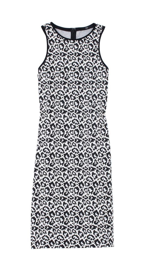 Leopard Knit Cut In Dress