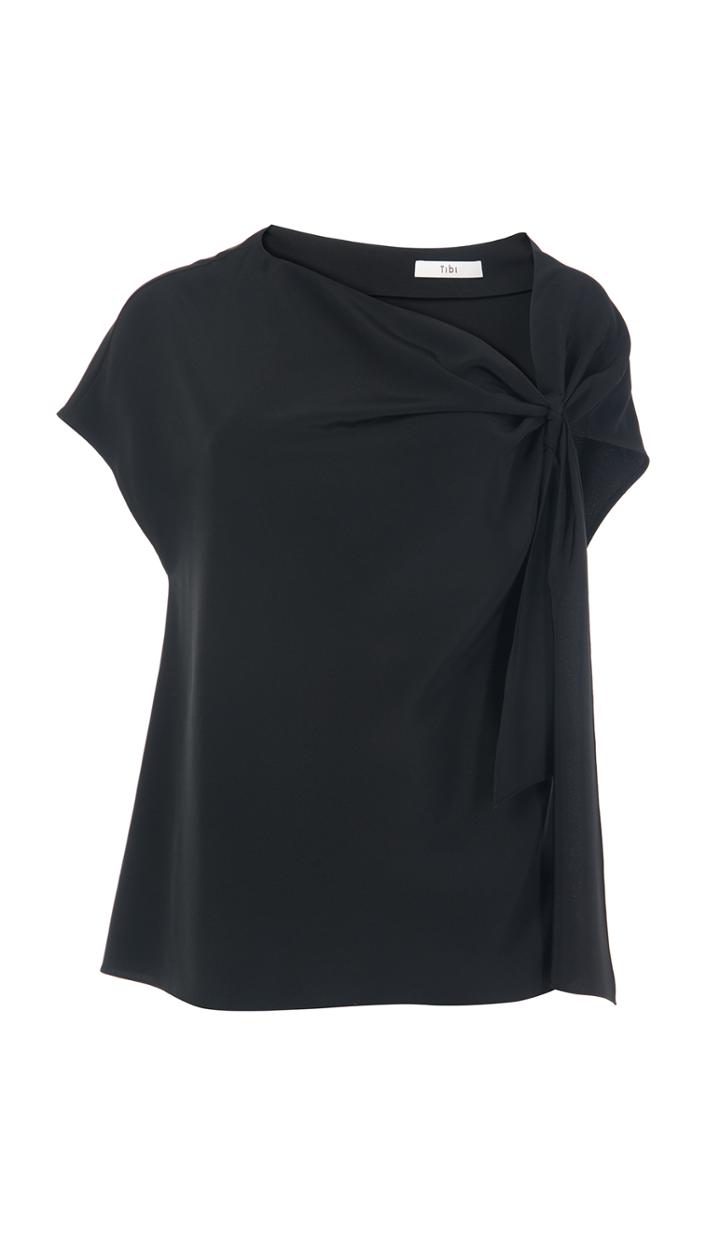 Silk Asymmetrical Tie Top