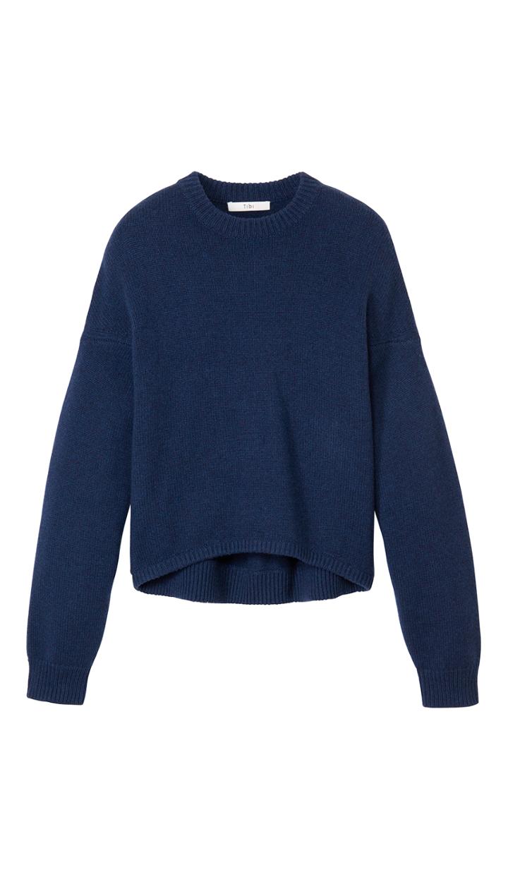 Cashmere High Low Sculpted Pullover