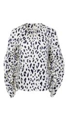 Cheetah On Hammered Satin Sculpted Sleeve Top