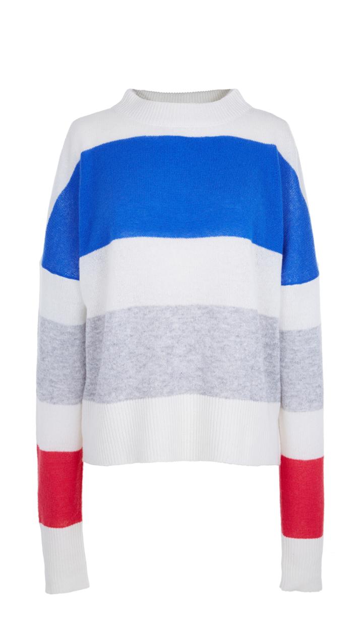 Striped Cashmere Oversized Airy Pullover