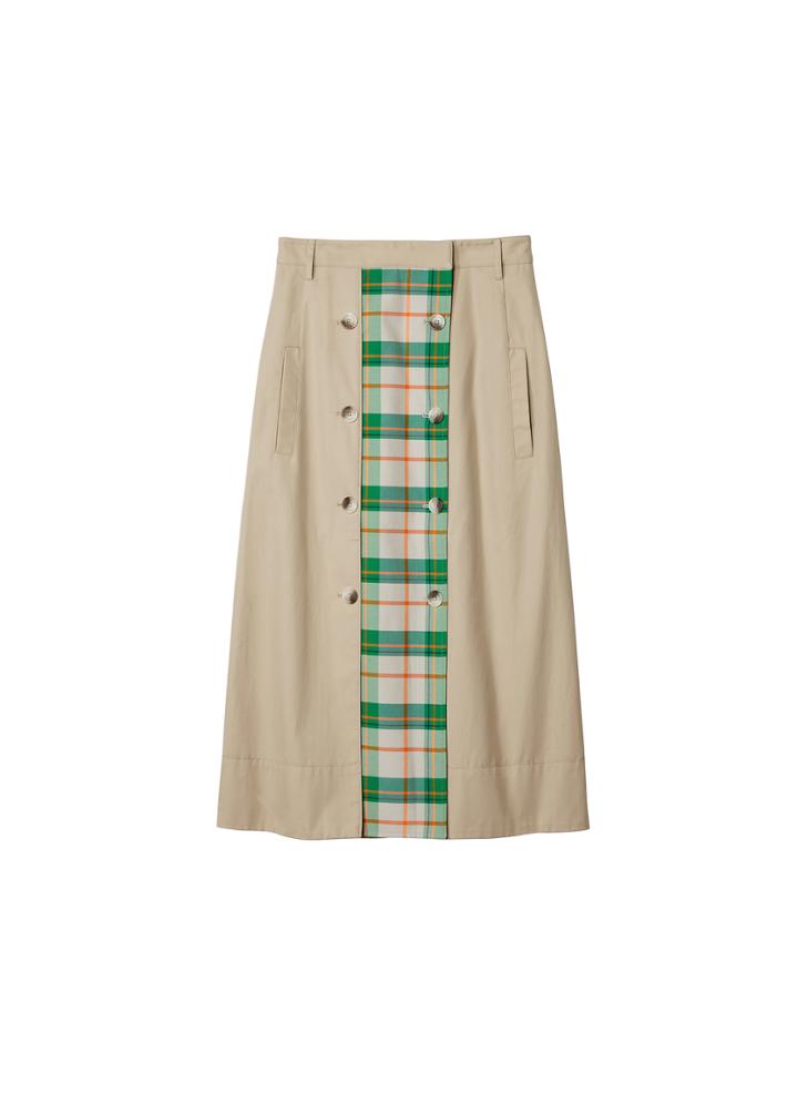 Hani Plaid Trench Skirt