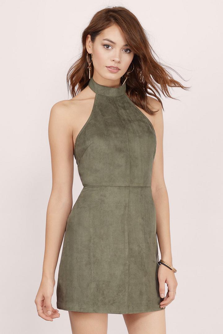 Tobi Alexia Faux Suede Halter Dress