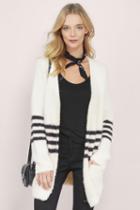 Tobi Finish Line Striped Cardigan