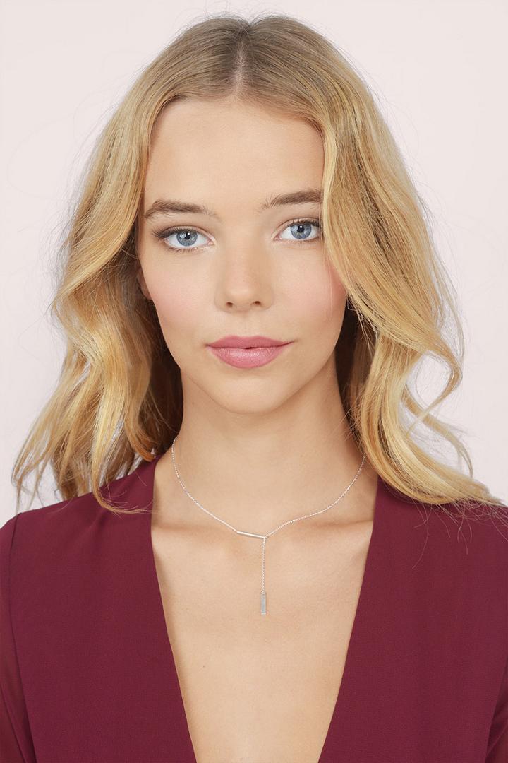 Tobi Line Up Bar Lariat Necklace