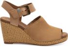 Toms Honey Suede And Leather Women's Tropez Wedges