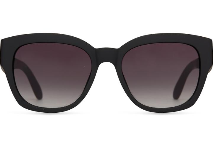 Toms Toms Audrina Matte Black Sunglasses With Grey Gradient Lens