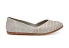 Toms Toms Drizzle Grey Chevron Embossed Suede Women's Jutti Flats Shoes - Size 12