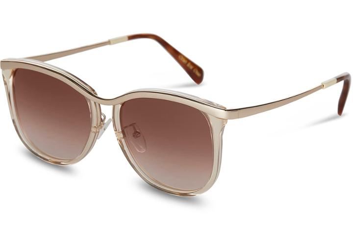Toms Toms Sandela 301 Champagne Crystal Gold Sunglasses With Brown Gradient Lens
