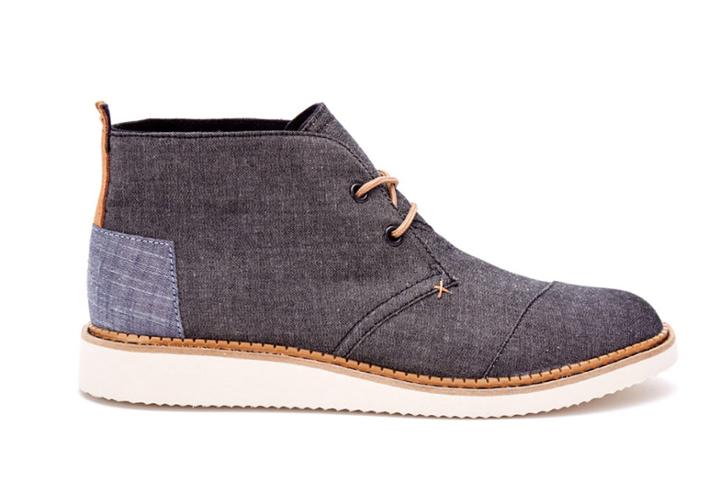 Toms Toms Black Chambray Men's Mateo Chukka Boots - Size 9