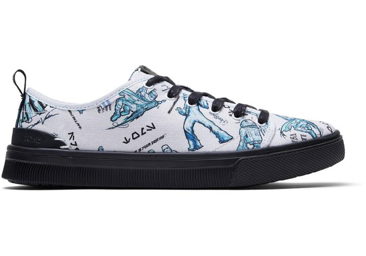 Toms White Star Wars Character Sketch Print Women's Trvl Lite Low Sneakers
