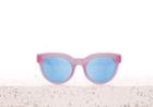 Toms Traveler By Toms Florentin Matte Pink Sunglasses With Blue Mirror Lens