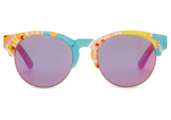 Toms Toms Charlie Rae Summer Pineapple Sunglasses With Orange Flash Rose Mirror Lens