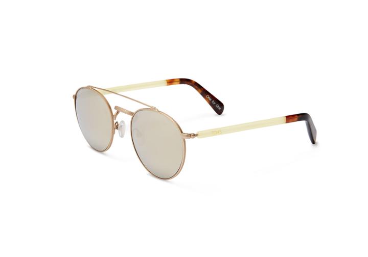 Toms Jarrett Satin Gold Champagne Sunglasses