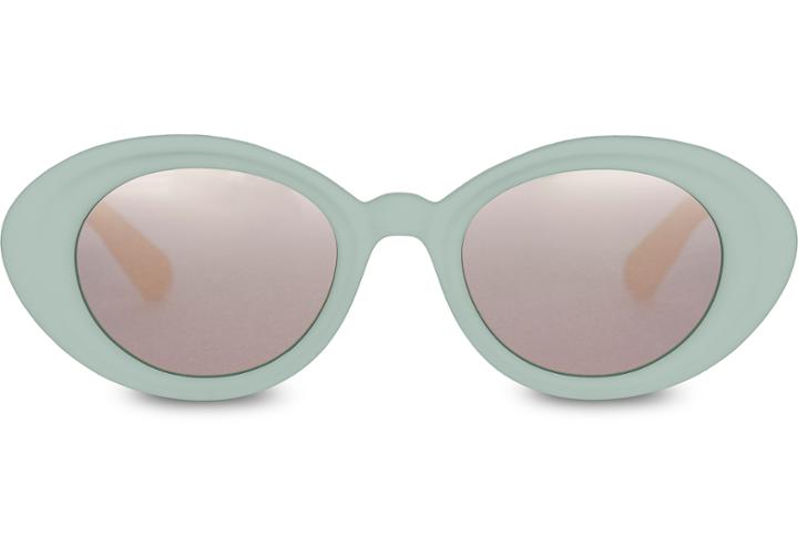 Toms Traveler By Toms Women's Rossio Matte Aqua Glass Sunglasses With Pink Mirror Lens