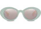 Toms Traveler By Toms Women's Rossio Matte Aqua Glass Sunglasses With Pink Mirror Lens