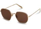 Toms Toms Sawyer Shiny Gold Solid Brown Polarized Sunglasses With Solid Brown Lens