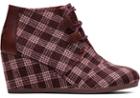Toms Burgundy Vintage Check Women's Kala Booties