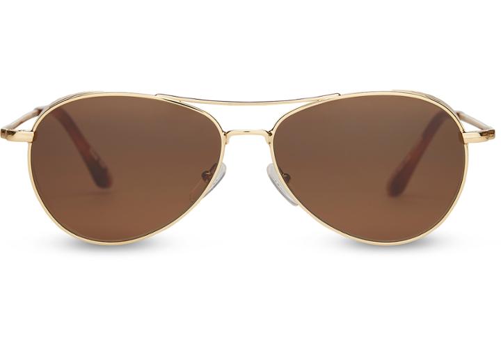 Toms Kilgore 301 Shiny Gold Solid Brown Lens With Side Shield